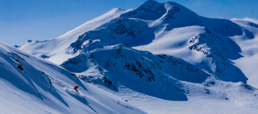 High alpine powder skiing in Italy